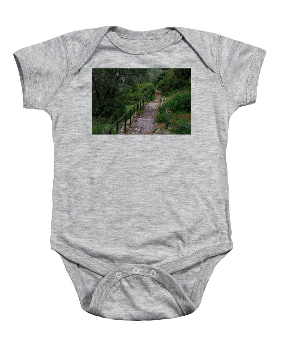 Hillside View from Spain Castle Gardens III - Baby Onesie