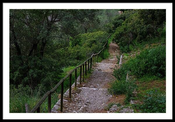 Hillside View from Spain Castle Gardens III - Framed Print