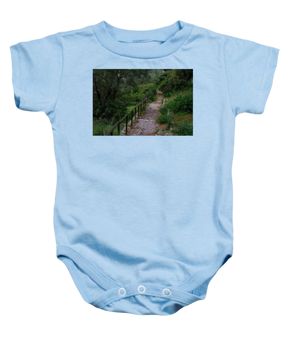Hillside View from Spain Castle Gardens III - Baby Onesie