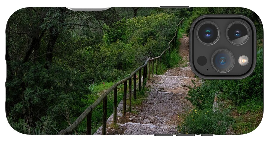 Hillside View from Spain Castle Gardens III - Phone Case