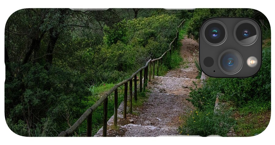 Hillside View from Spain Castle Gardens III - Phone Case