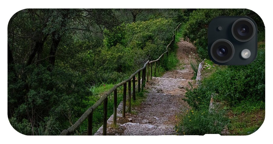 Hillside View from Spain Castle Gardens III - Phone Case