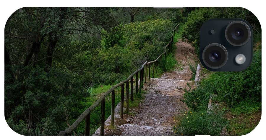 Hillside View from Spain Castle Gardens III - Phone Case