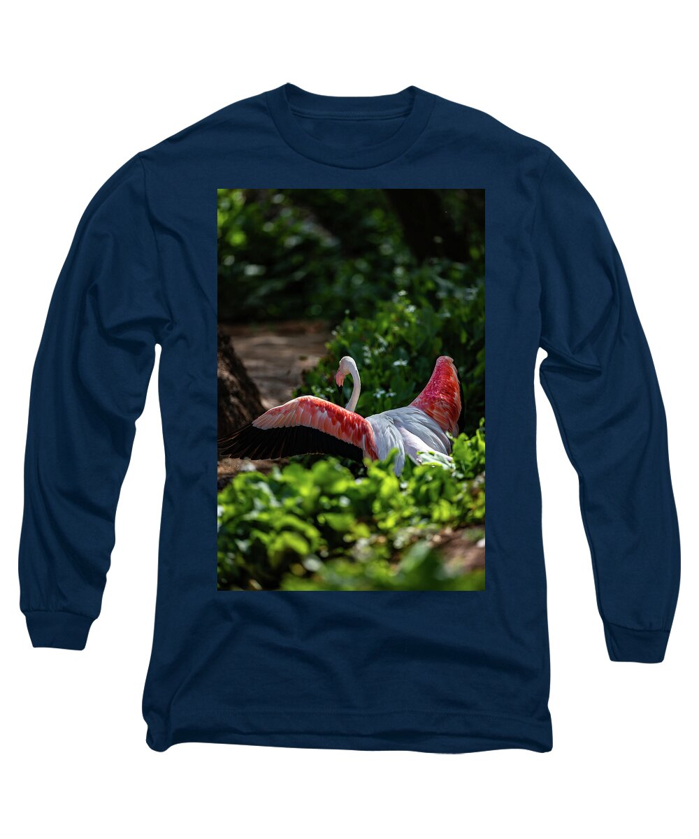 Reverse Fly Flamingo - Long Sleeve T-Shirt