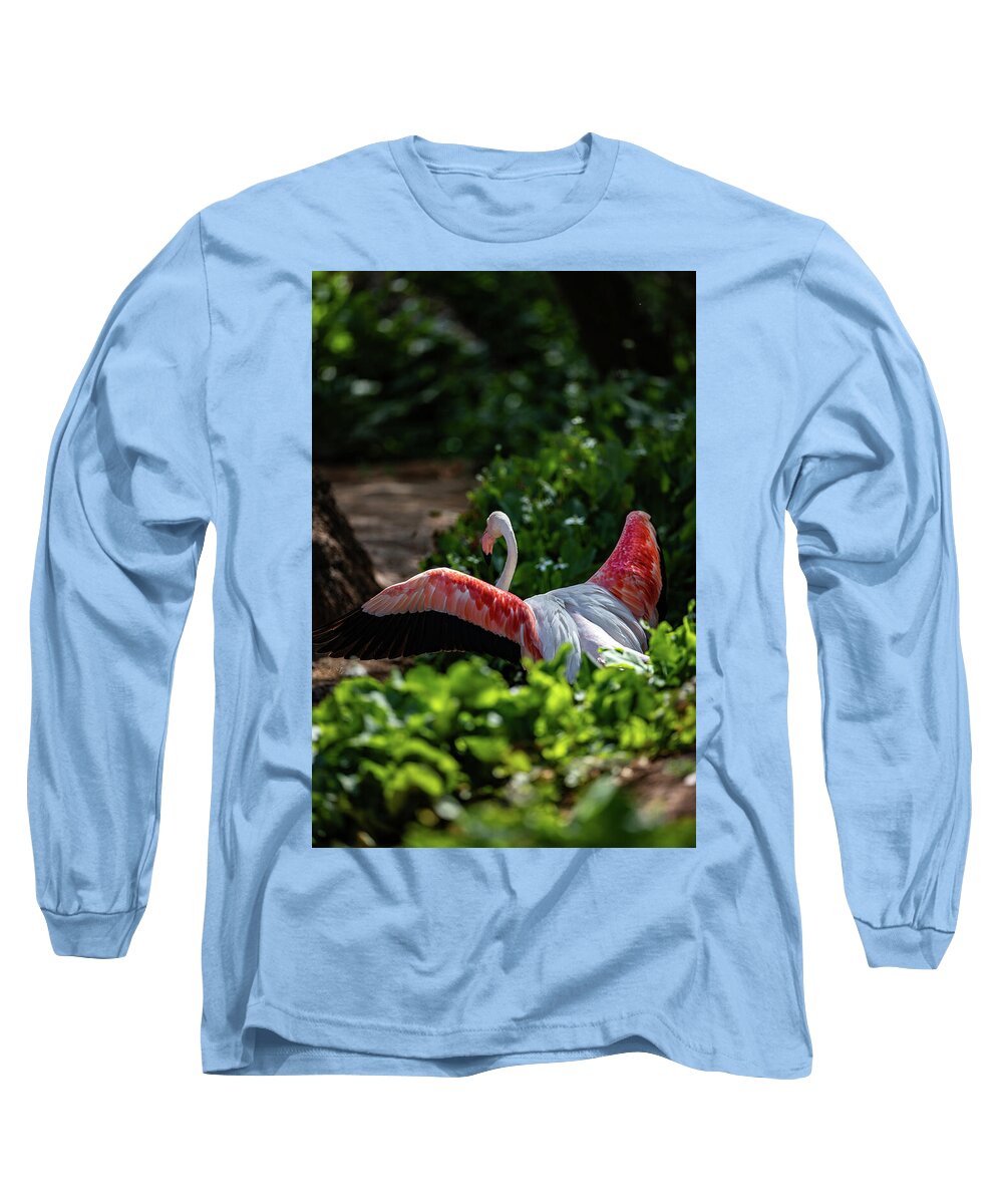 Reverse Fly Flamingo - Long Sleeve T-Shirt