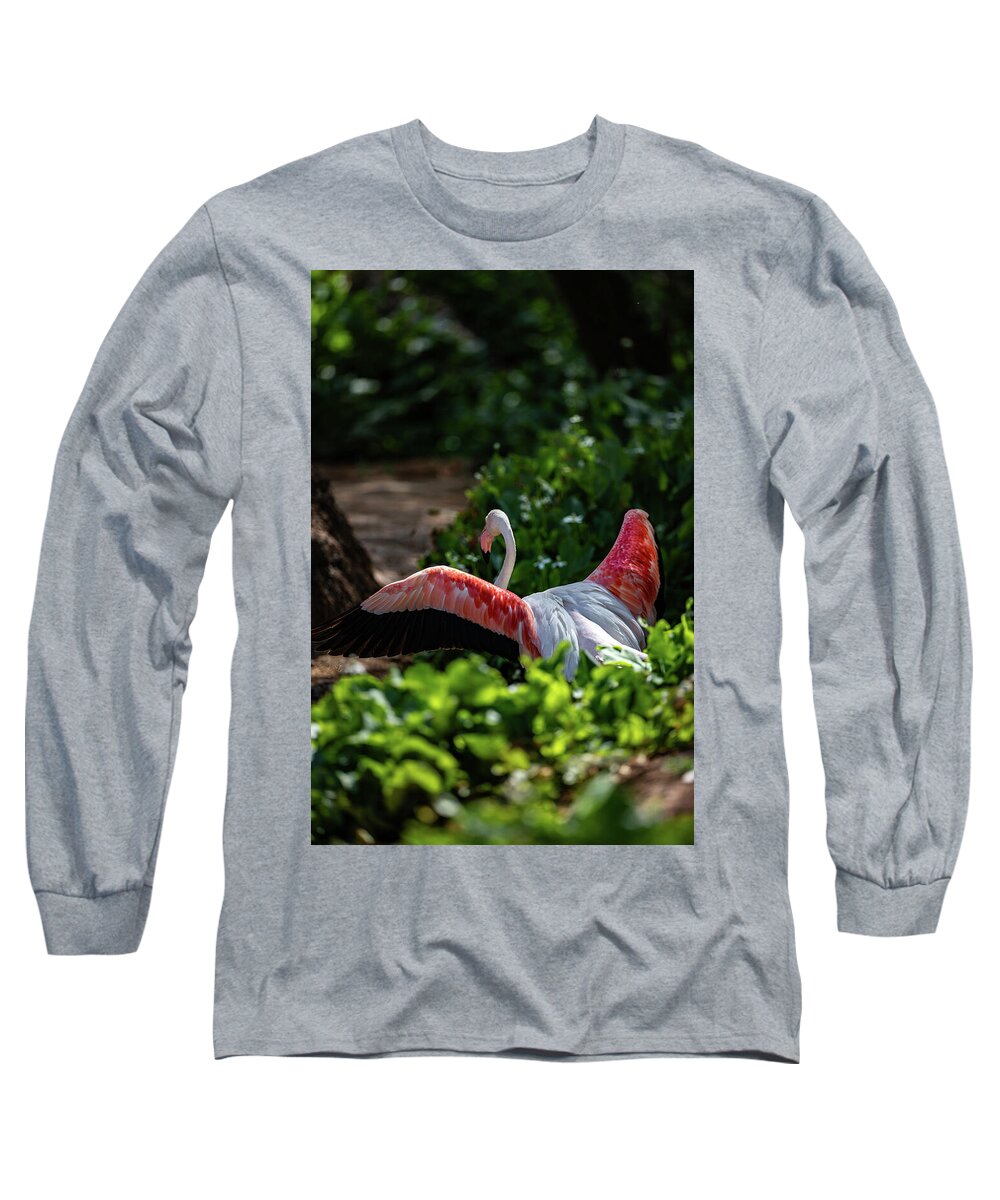 Reverse Fly Flamingo - Long Sleeve T-Shirt