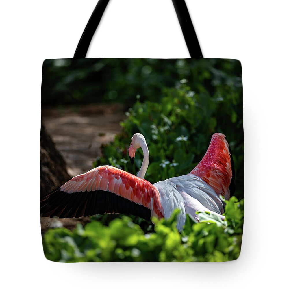 Reverse Fly Flamingo - Tote Bag