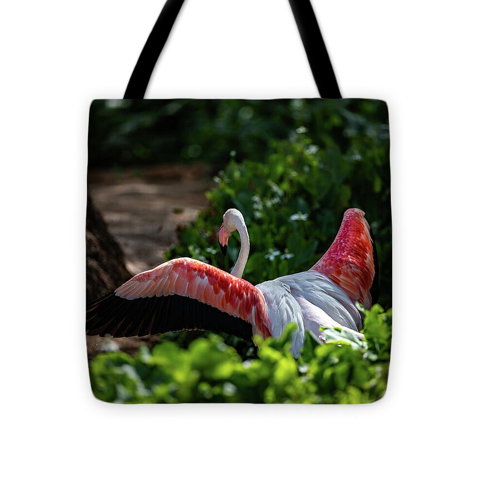 Reverse Fly Flamingo - Tote Bag