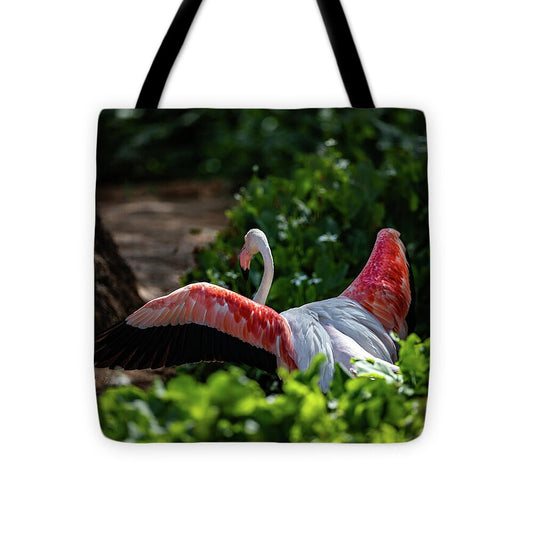 Reverse Fly Flamingo - Tote Bag