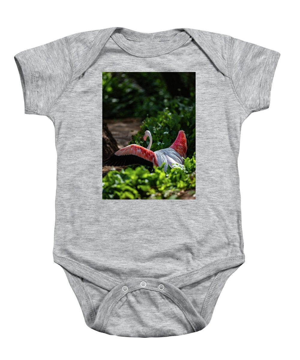 Reverse Fly Flamingo - Baby Onesie