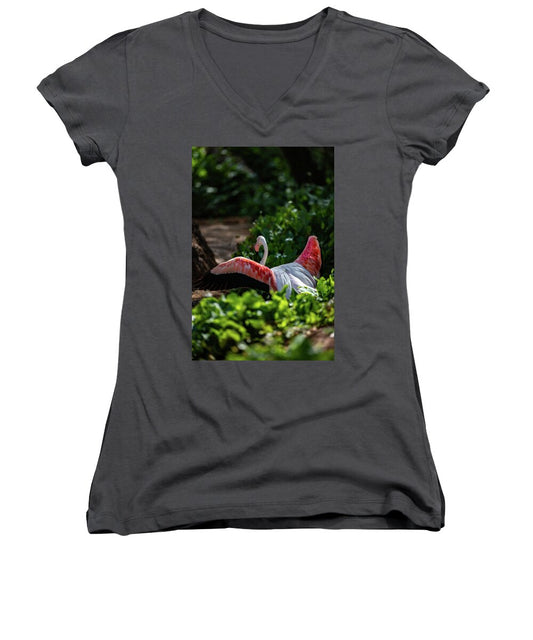 Reverse Fly Flamingo - Women's V-Neck