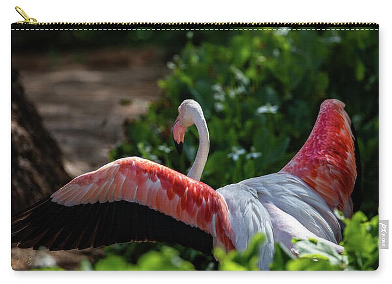 Reverse Fly Flamingo - Zip Pouch