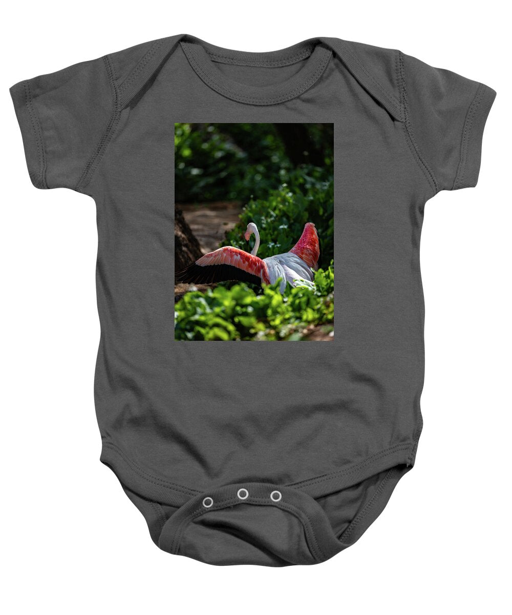 Reverse Fly Flamingo - Baby Onesie