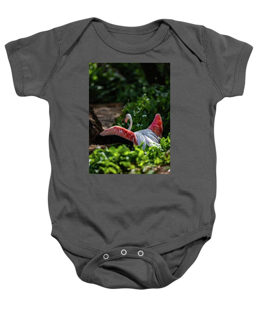 Reverse Fly Flamingo - Baby Onesie