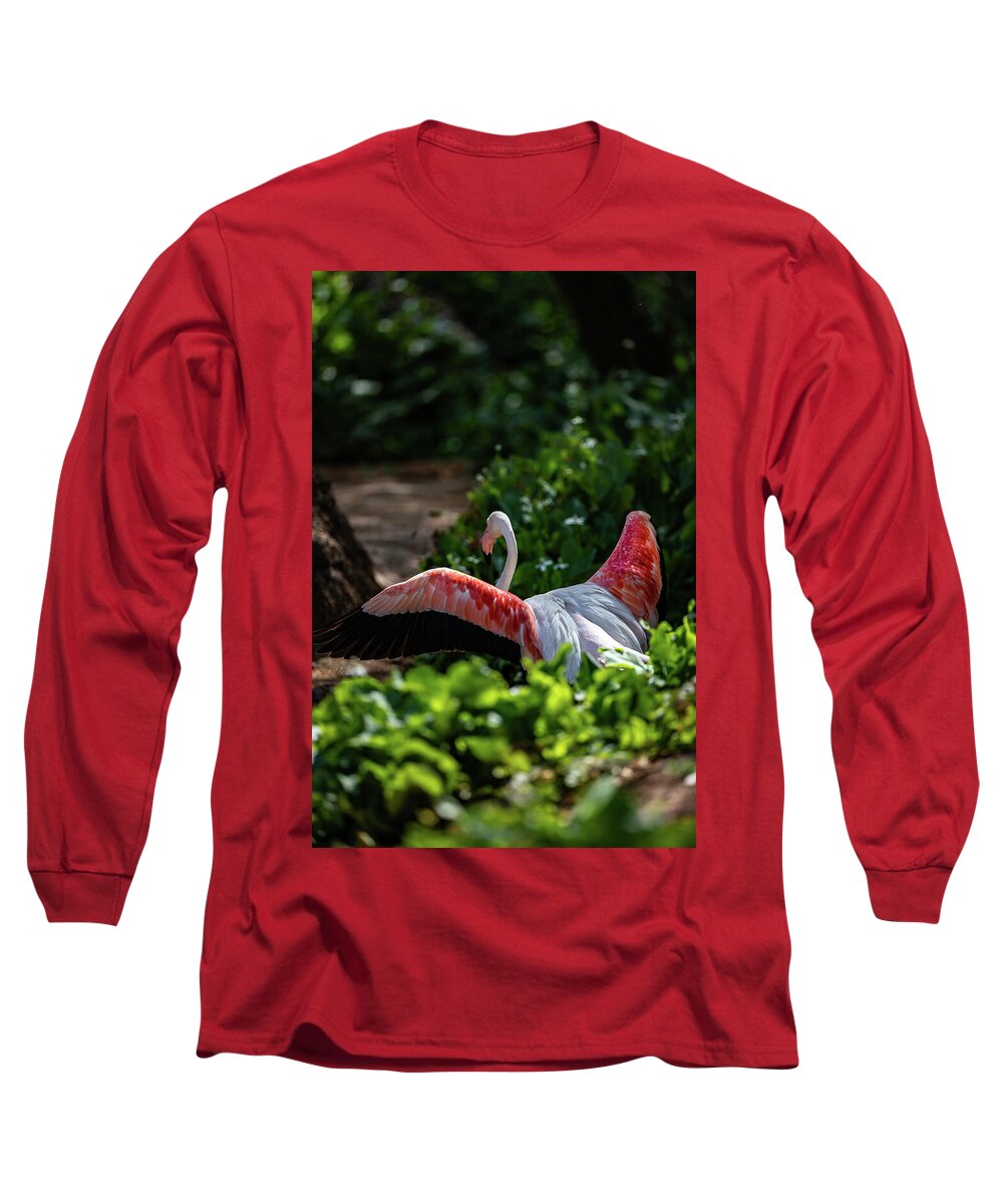 Reverse Fly Flamingo - Long Sleeve T-Shirt