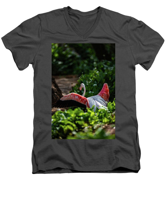 Reverse Fly Flamingo - Men's V-Neck T-Shirt