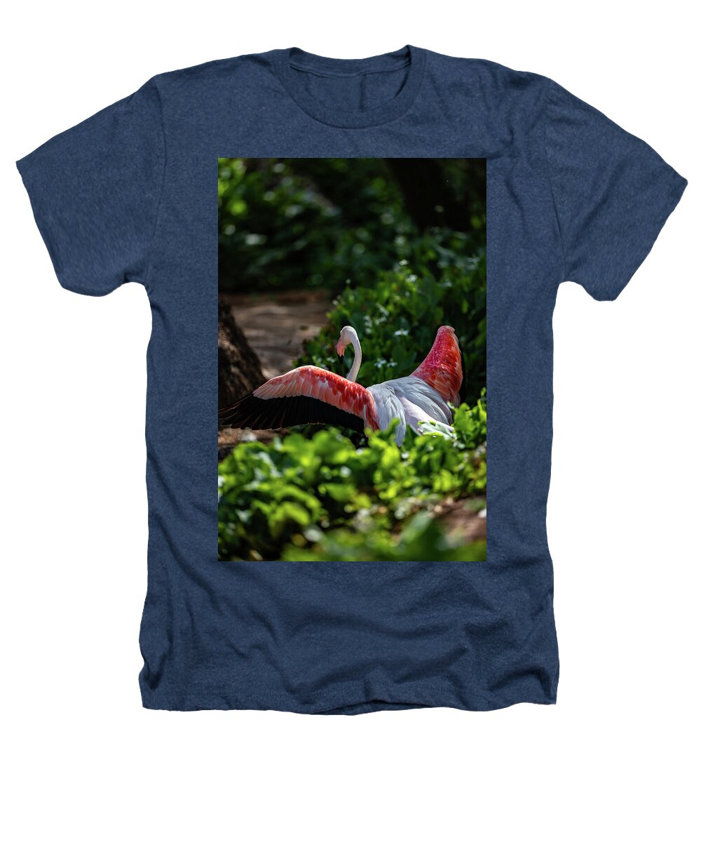 Reverse Fly Flamingo - Heathers T-Shirt