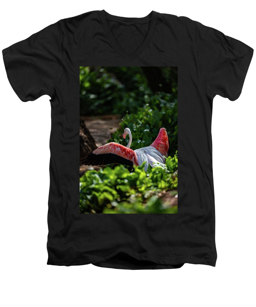 Reverse Fly Flamingo - Men's V-Neck T-Shirt