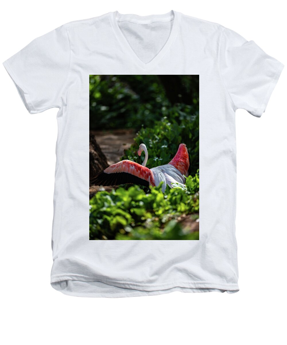 Reverse Fly Flamingo - Men's V-Neck T-Shirt
