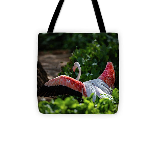 Reverse Fly Flamingo - Tote Bag