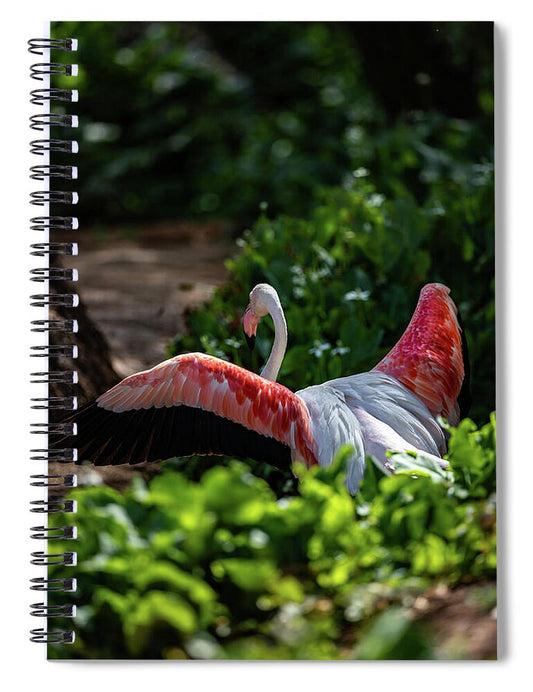 Reverse Fly Flamingo - Spiral Notebook