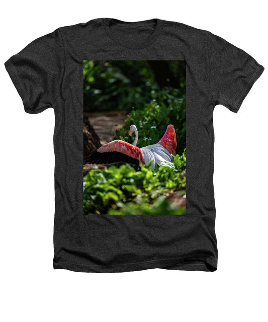 Reverse Fly Flamingo - Heathers T-Shirt