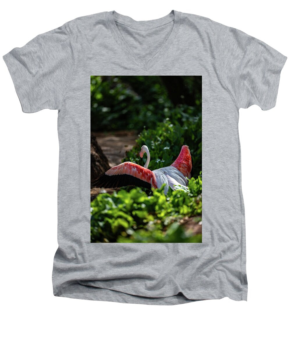 Reverse Fly Flamingo - Men's V-Neck T-Shirt