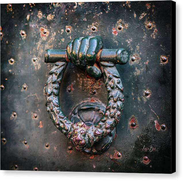 Weathered Door Knocker Italy - Canvas Print