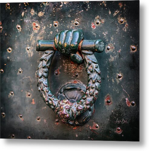 Weathered Door Knocker Italy - Metal Print