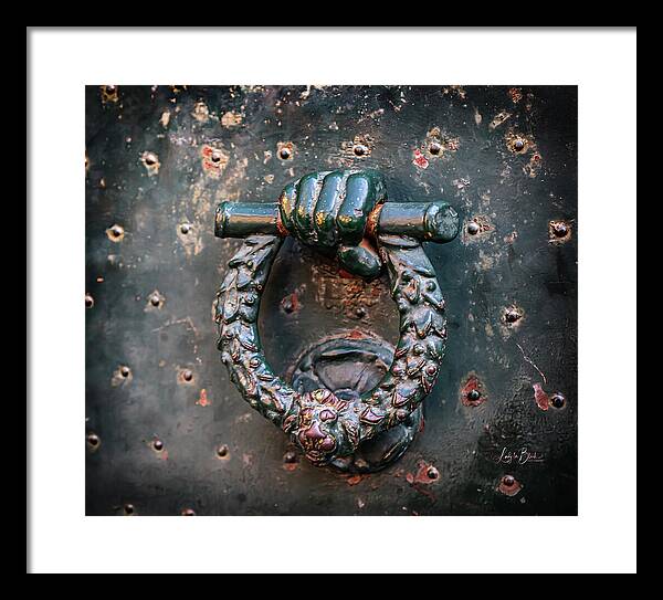 Weathered Door Knocker Italy - Framed Print