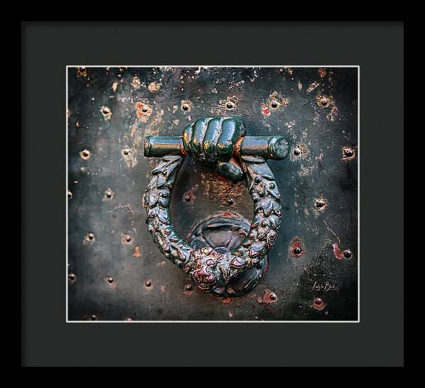 Weathered Door Knocker Italy - Framed Print