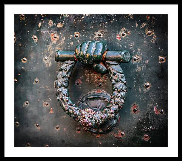 Weathered Door Knocker Italy - Framed Print