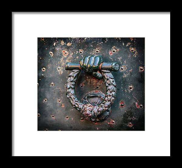 Weathered Door Knocker Italy - Framed Print