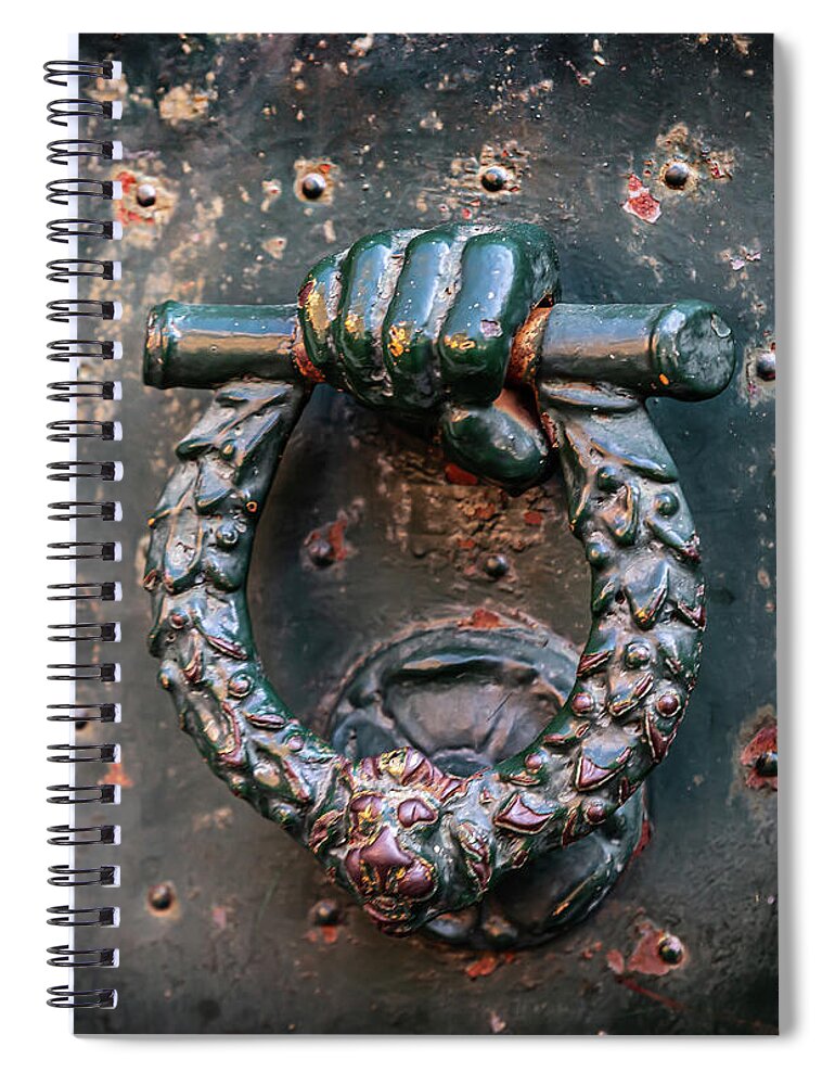 Weathered Door Knocker Italy - Spiral Notebook