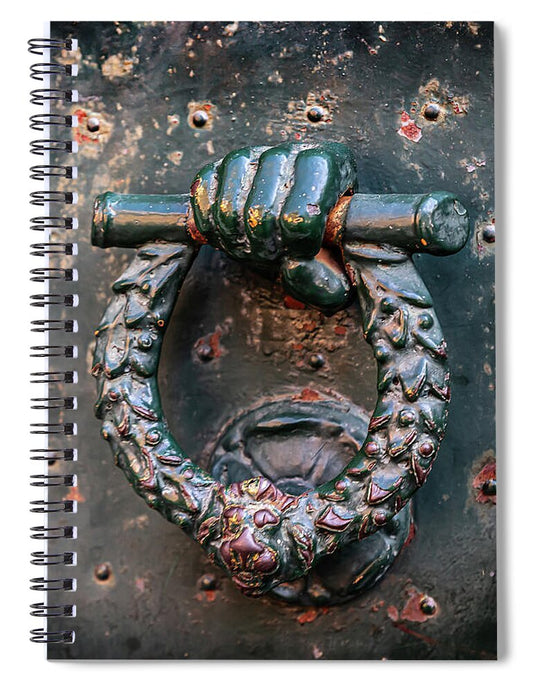 Weathered Door Knocker Italy - Spiral Notebook