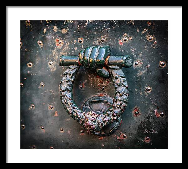 Weathered Door Knocker Italy - Framed Print