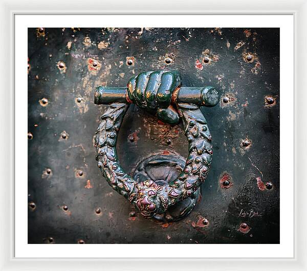 Weathered Door Knocker Italy - Framed Print
