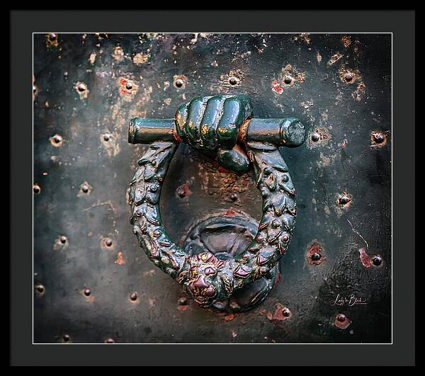 Weathered Door Knocker Italy - Framed Print