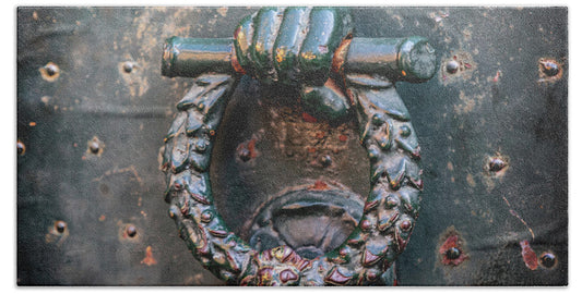 Weathered Door Knocker Italy - Bath Towel