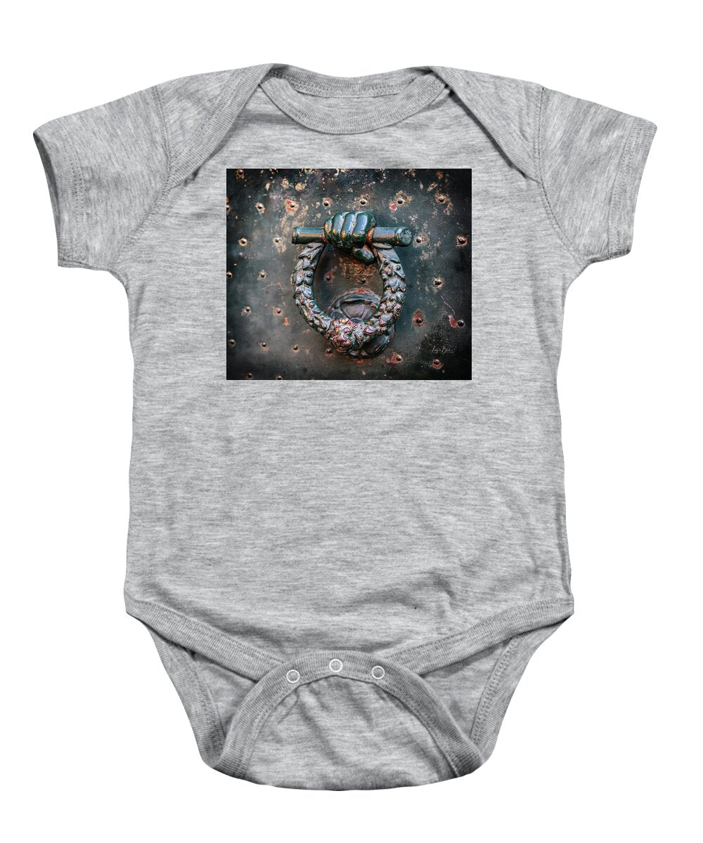 Weathered Door Knocker Italy - Baby Onesie
