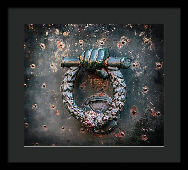 Weathered Door Knocker Italy - Framed Print