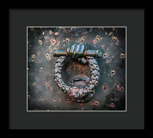 Weathered Door Knocker Italy - Framed Print
