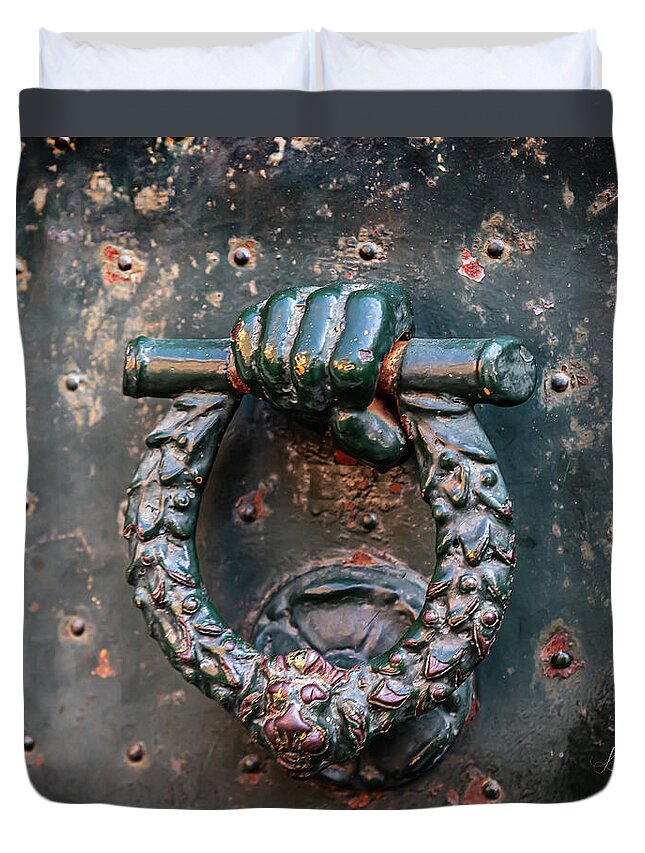 Weathered Door Knocker Italy - Duvet Cover