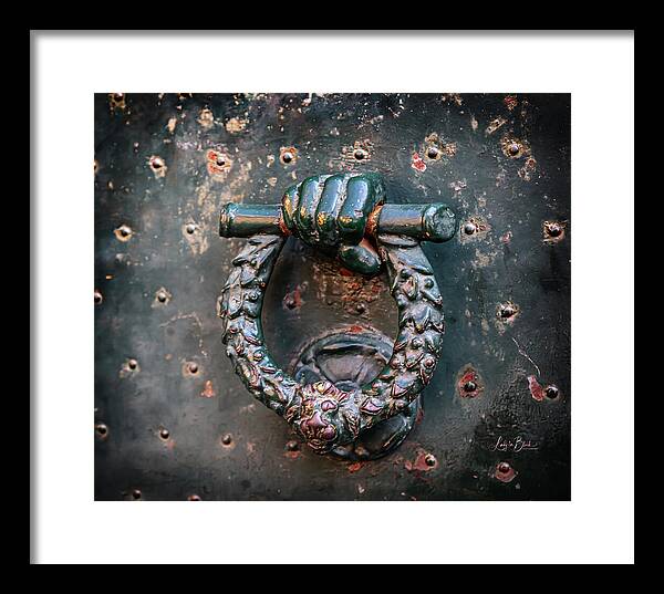 Weathered Door Knocker Italy - Framed Print