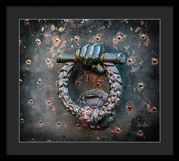 Weathered Door Knocker Italy - Framed Print