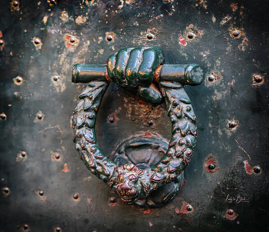 Weathered Door Knocker Italy - Art Print