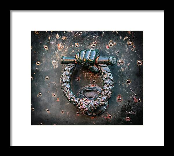 Weathered Door Knocker Italy - Framed Print