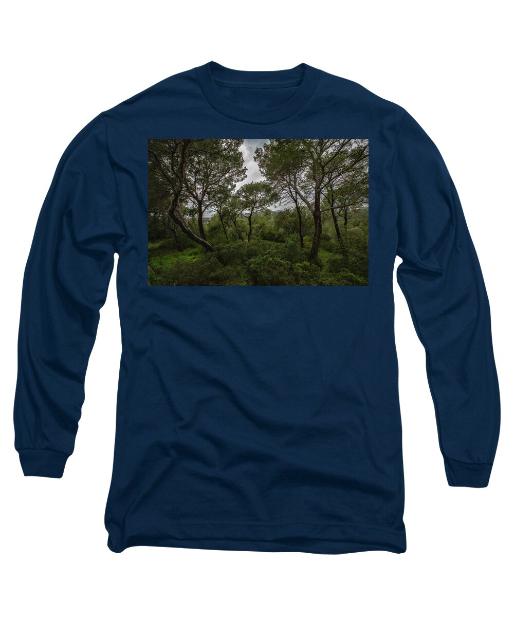 Hillside View from Spain Castle Gardens II - Long Sleeve T-Shirt