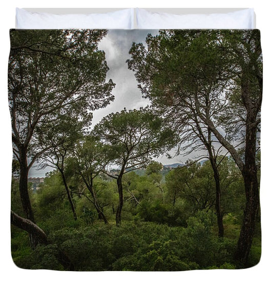 Hillside View from Spain Castle Gardens II - Duvet Cover