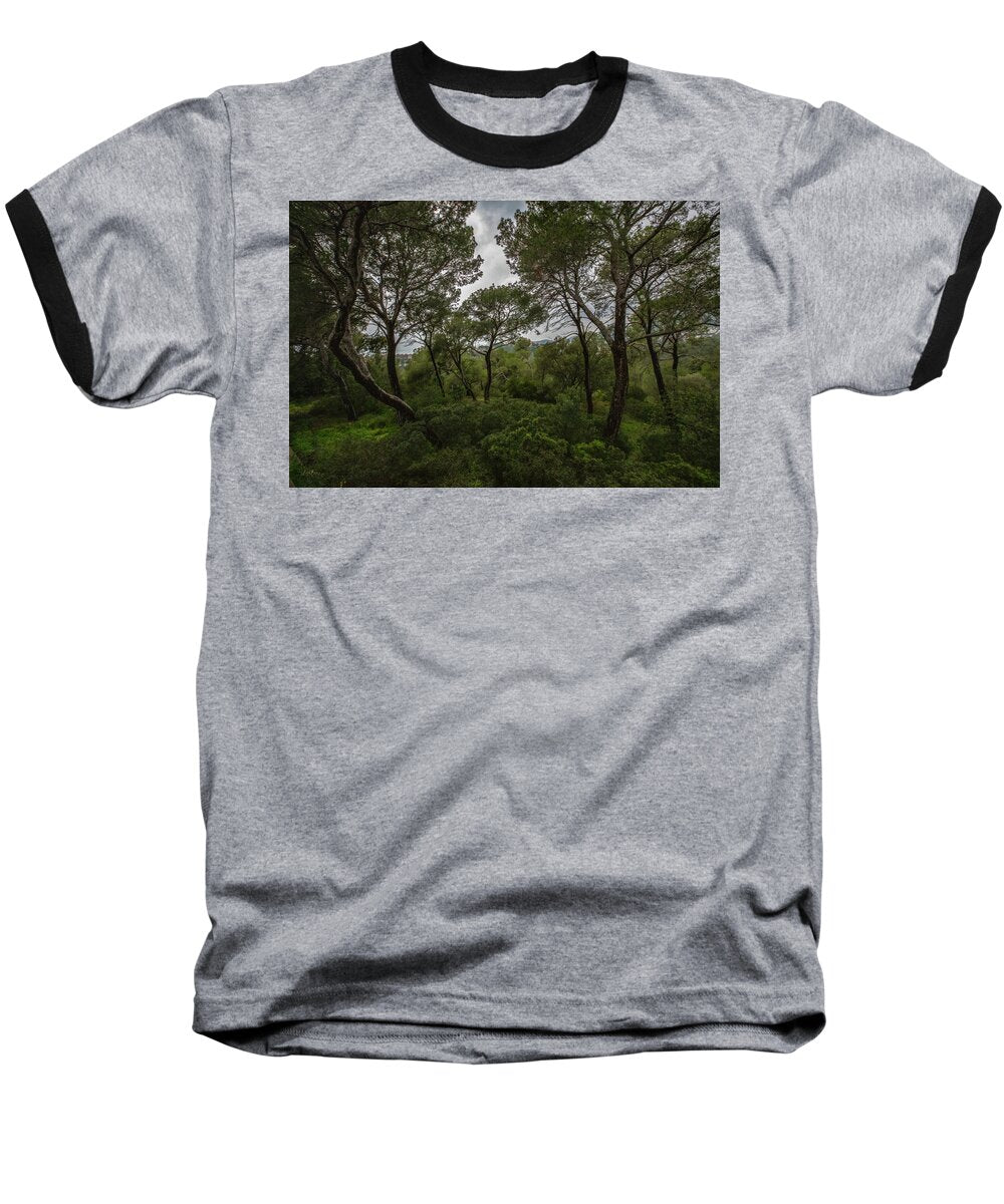 Hillside View from Spain Castle Gardens II - Baseball T-Shirt